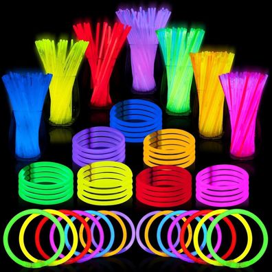 JOYIN Knicklichter Party Set für Kinder, 100 Stück Leuchtstäbe mit 100