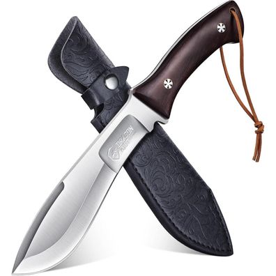 DRAGON RIOT Outdoor Survival Messer mit Scheide, Jagdmesser, Full Tang