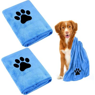 Deepton Hundehandtuch 2er Set, Extra Saugfähig und Schnelltrocknend