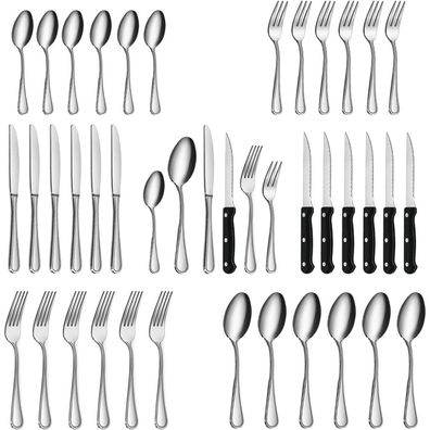 Gifcomda Besteck Set 36-teilig Edelstahl für 6 Personen, Hochglanzpoliert