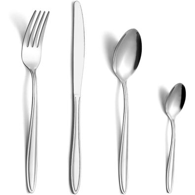 Gifcomda Besteck Set 24-teilig Edelstahl für 6 Personen, Hochglanzpoliert