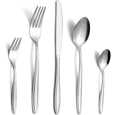 Gifcomda 30-teiliges Besteck Set für 6 Personen aus Edelstahl