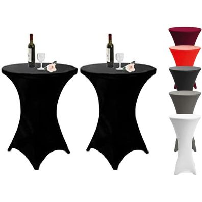 2 Stück Stretch Stehtisch Husse 60x110cm - Elastische Tischdecke für Bar