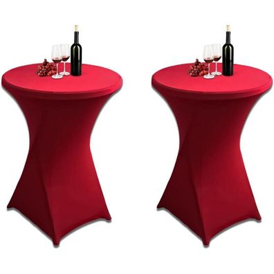 2 Stück Stretch Stehtisch Husse 80x110cm, elastische Tischdecke für Bar