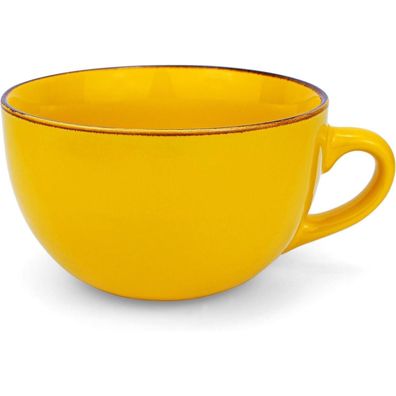 Disoza XXL Keramikk Tasse Gelb 700ml - Jumbotasse mit Henkel für Kaffee, Tee