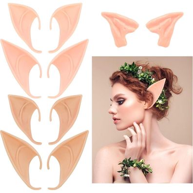 HOWAF Elfen Kostüm Set: Latex Spitzohren, Feenohren, Kopfschmuck für Halloween