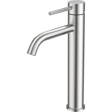 Forious Hoch Waschtischarmatur für Waschbecken im Bad, Gebürstetes Nickel, 190