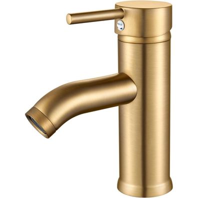 kisimixer Waschtischarmatur Gebürstetes Gold, Einhebelmischer für Badezimmer