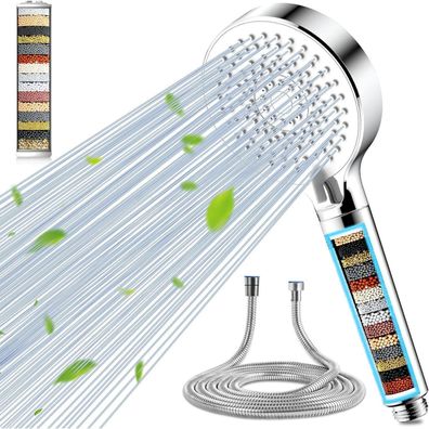 Magichome Duschkopf mit 20-Schicht-Filter, 5 Strahlarten, Hochdruck und
