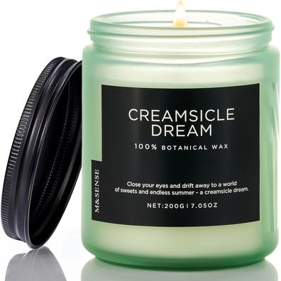 M&SENSE Orange Creamsicle Duftkerze (200g, 50h) - 2-Docht Cremiger Zitrusduft