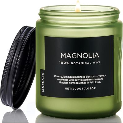 M&SENSE Duftkerze Magnolia Jasmin (200g, 50h) - 2-Docht Frühlingsduft Sojawachs