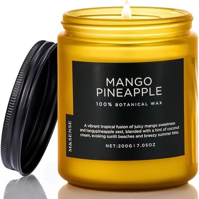 M&SENSE Mango Ananas Tropen Duftkerze (200g, 50h) - 2-Docht Fruchtduft Kerze