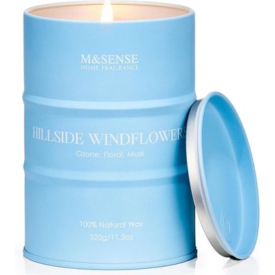 M&SENSE Duftkerze Hillside Windflowers, fruchtig-blumig, Sojawachs, 70 Std