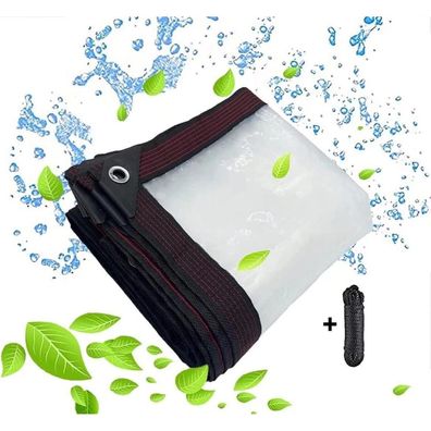 BCBIG Transparente Plane mit Ösen, Wasserdicht, 3x5m, Ideal für Pavillons