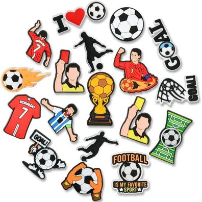 Ainiv Schuh Charms für Kinder, 18 Stück Fußball Cartoon PVC Shoe Charms für