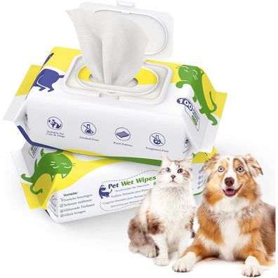 VavoPaw 200er Packung Reinigungstücher für Hunde & Katzen - Duftstofffrei