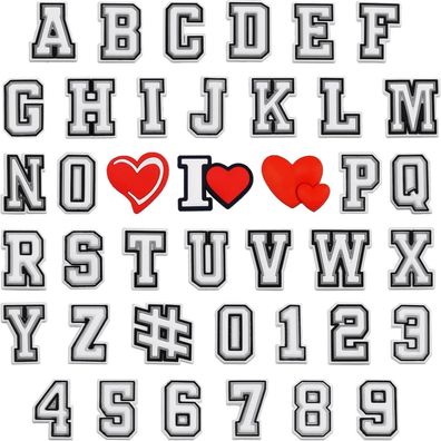 Ainiv 40x Schuh Charms für Kinder, Cartoon PVC Shoe Charms mit Buchstaben