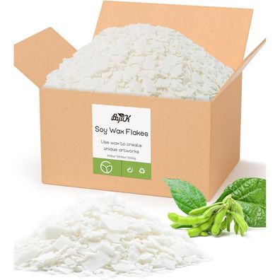 BOYUJK Sojawachs Flocken für Kerzenherstellung, 3KG - Premium Natürlich, 100