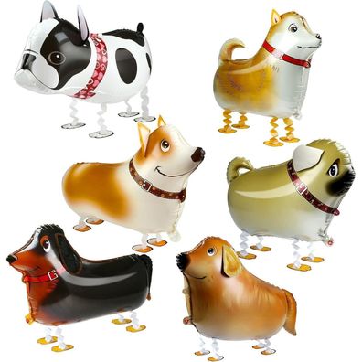 Kesote 6er Set Folienballons Tiere Airwalker Hunde für Kindergeburtstag Party