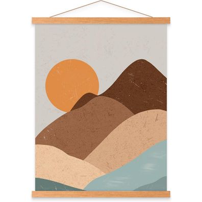 Benjia Magnetische Posterschiene A2 (42cm) aus Teakholz - Einfache und