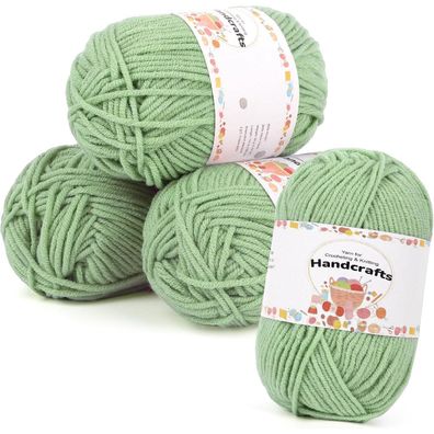 Aeelike Polyacryl Wolle Cotton, 200g (4x50g), 5-fädig, langlebig, buntes