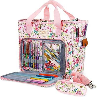 Coopay Stricktasche für Wolle und Strickartikel, Extra Groß Garn