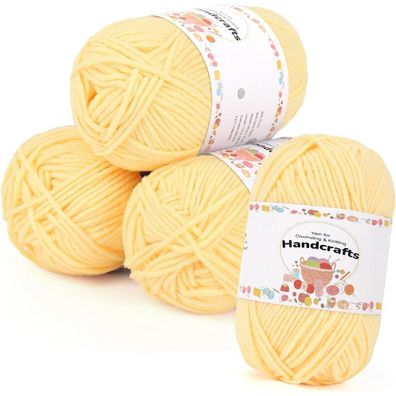 Aeelike Acrylgarn Wolle zum Stricken und Häkeln, 200g (4x50g) Set, 5-Ply, Ideal
