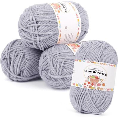 Aeelike 200g (4x50g) Wolle zum Häkeln, 5-lagiges Baumwollgarn, ultraweiches