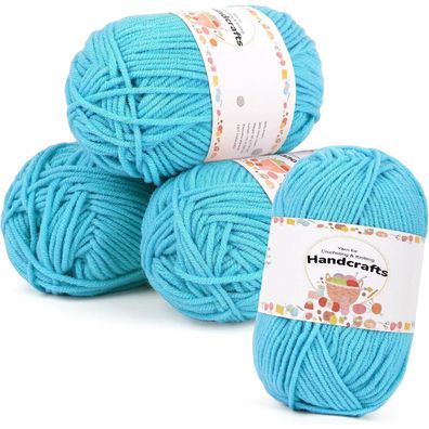 Aeelike 200g Acrylwolle 5-lagig Baumwolle Häkelgarn Strickgarn Set Bunt für