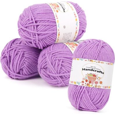 Aeelike 200g (4x50g) Acryl Wolle zum Stricken, 5-ply Baumwolle zum Häkeln