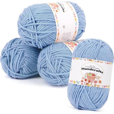 Aeelike Häkelgarn Baumwolle 200g (4x50g) für Amigurumi, Socken, Mützen, Schals