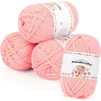 Aeelike Acrylgarn Wolle zum Stricken und Häkeln, 200g (4x50g) Set, 5-Ply