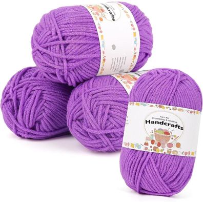 Aeelike 200g Häkelgarn Set aus Baumwollgarn und Polyacryl, 5-fädig, bunt, für