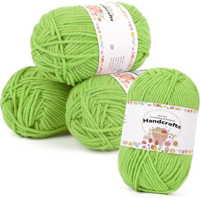 Aeelike 200g (4x50g) Wolle zum Häkeln, 5-lagiges Baumwoll-Strickgarn