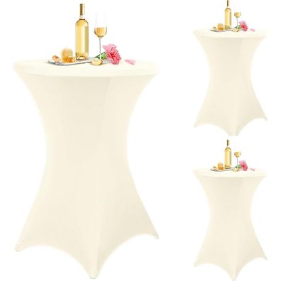 Pesonlook 3er-Set Stretch Stehtisch Husse für Bistrotisch Ø 80-85 cm, elegant