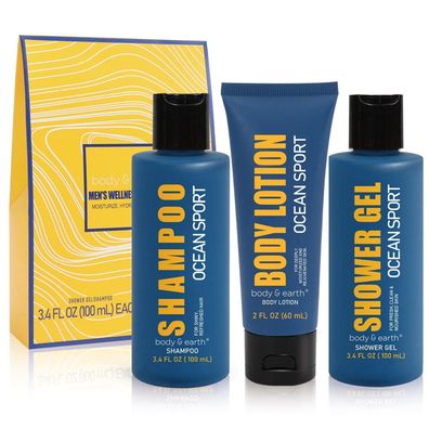 BODY & EARTH Geschenkbox für Männer - Sportreinigung mit Ozean Duft - Duschgel