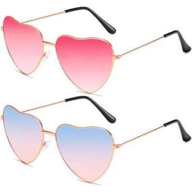 Sprinlot 2 Paar Herz Party Brille, Heart Shaped Brille, Lustige Brille für