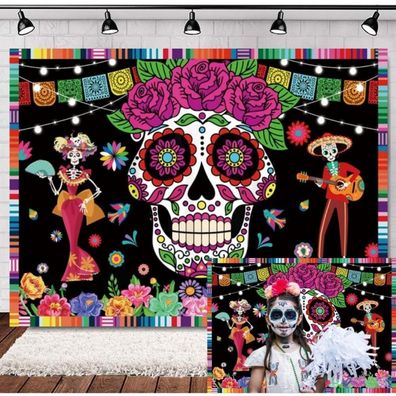 INRUI Tag der Toten Fotohintergrund, Mexikanisch Dia DE Los Muertos Fiesta