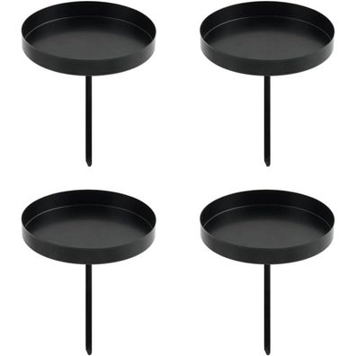 Sprinlot Adventskranz Kerzenhalter Schwarz 10cm Metall 4 Stück für