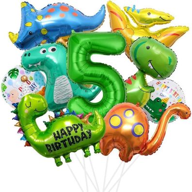 XXL Dino Geburtstag Deko Set für 5 Jahre: Folienballons Dinosaurier