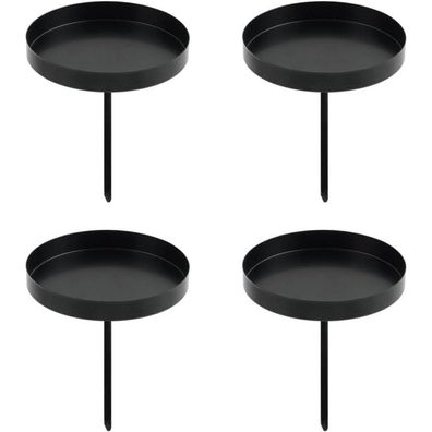 Sprinlot Adventskranz Kerzenhalter 4er Set, 8 cm Schwarz Metall für Stumpen
