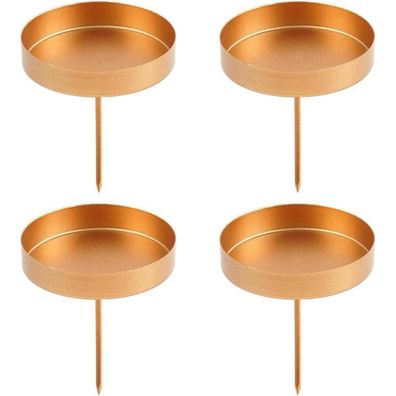 Sprinlot Adventskranz Kerzenhalter Gold 8cm, 4 Stück Metall Kerzenständer für
