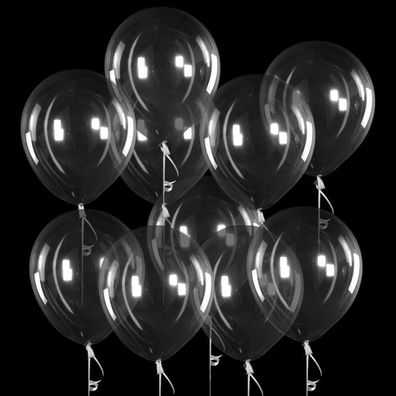 100 Stück Transparente Latex Luftballons, 12 Zoll Durchsichtige Helium Ballons