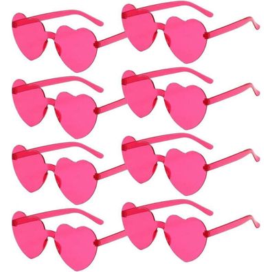 Sprinlot Herz Party Brillen im 8er Pack - Lustige Herzbrillen für Fasching und