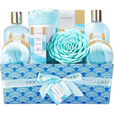 SPA Luxetique 12-teiliges Geschenkset Meeresduft mit Massageöl, Badesalz