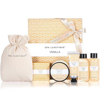 SPA Luxetique Bade Geschenkeset für Frauen, Vanilleduft, 6-teilig in Reisegröße