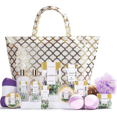 SPA Luxetique 15-teiliges Bade Geschenkset für Frauen mit Lavendelduft und