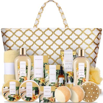 SPA Luxetique 15-teiliges Bade Geschenkset für Frauen mit Vanilleduft und