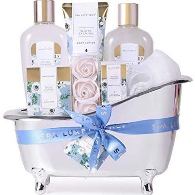 Spa Luxetique Jasmin Spa Geschenk-Set 8PC mit ätherischem Öl - Luxuriöses