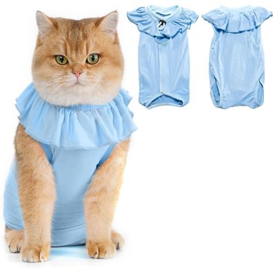Avont Katzenbody nach OP Erholungsanzug Recovery Suit für Katze, blau, Größe S